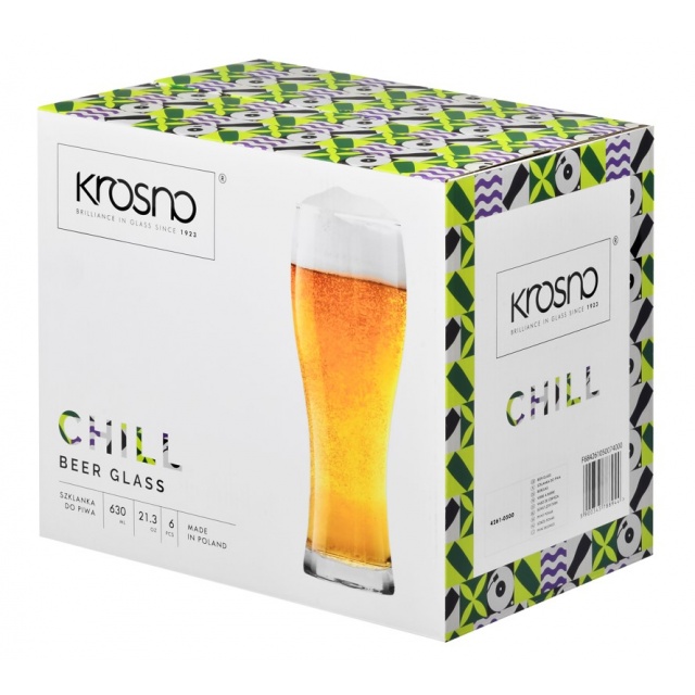 SZKLANKI KUFLE DO PIWA KROSNO CHILL 500 ML / 630 ML X 6 SZT