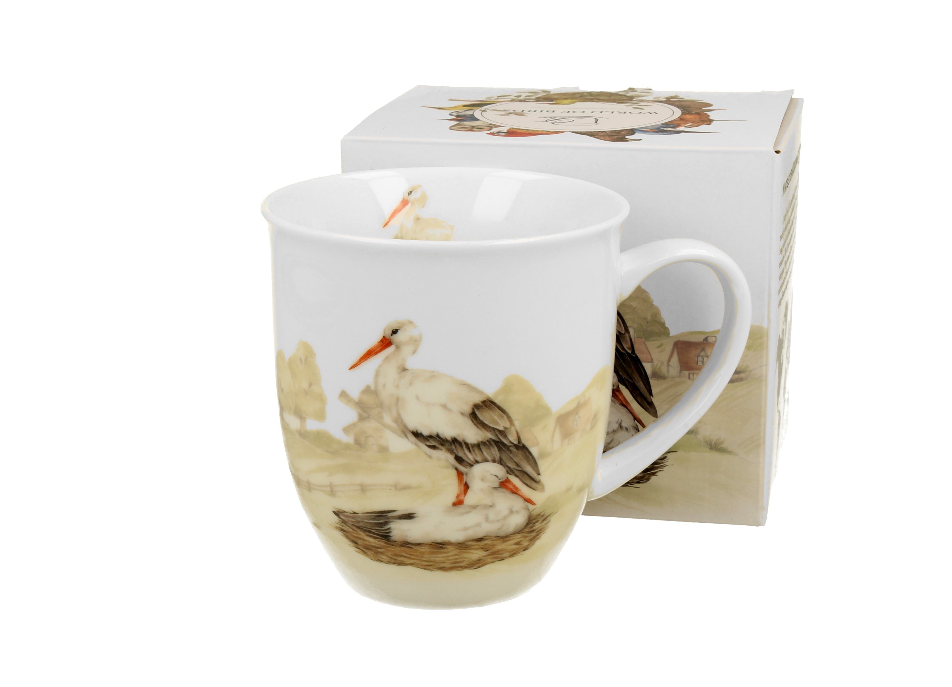 KUBEK PORCELANOWY DUO BOCIAN BOCIANY NA PREZENT 400 ML
