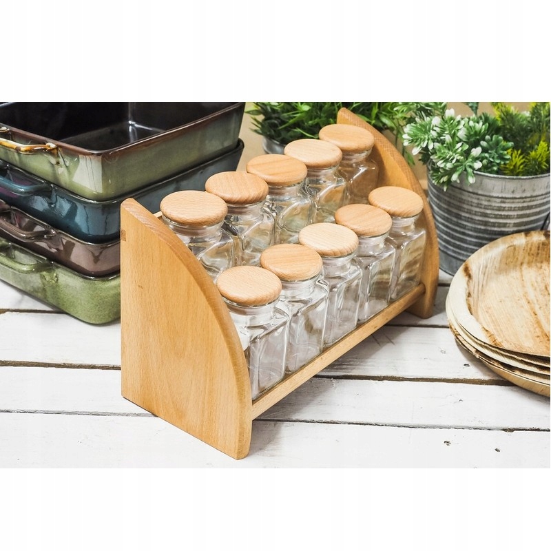 PÓŁKA + POJEMNIKI SZKLANE PRZYPRAWY PRACTIC 11 EL