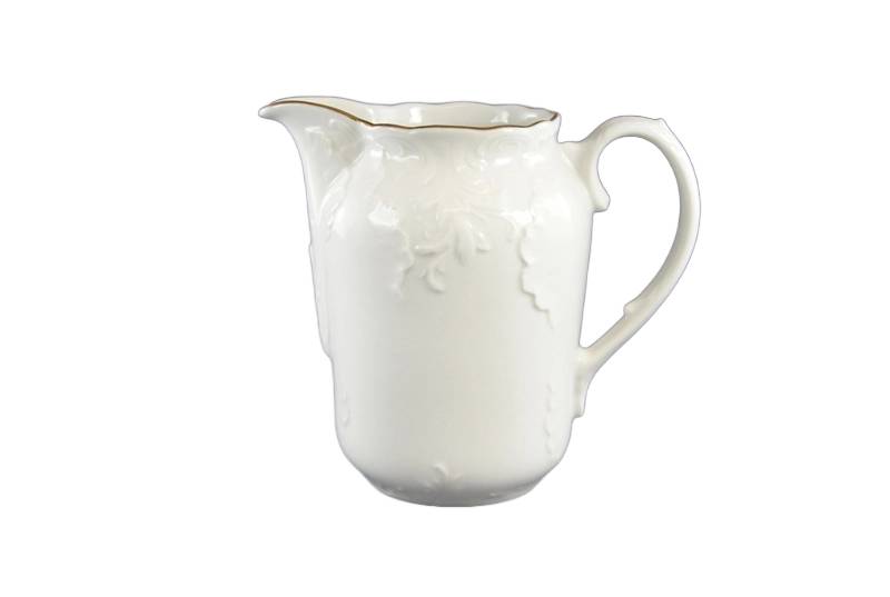 DZBANEK PORCELANOWY NA MLEKO SOK ĆMIELÓW ROCOCO BIAŁY ZŁOTY PASEK 3604 1 L