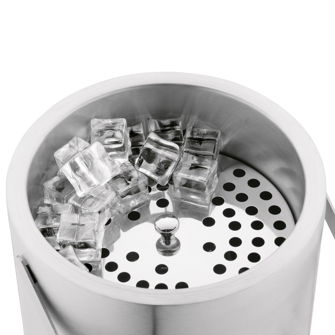 POJEMNIK Z POKRYWKĄ + SCZYPCE NA LÓD KONIGHOFFER LUGO 3 L SREBRNY SATYNA