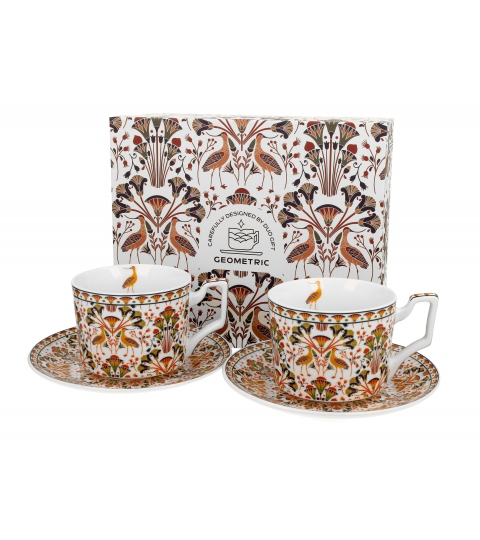 FILIŻANKA + SPODEK DUO GEOMETRIC HERON 250 ML X 2 SZT