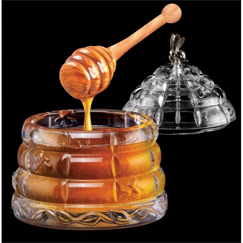 POJEMNIK NA MIÓD KRYSZTAŁOWY BOHEMIA GOLD BEE