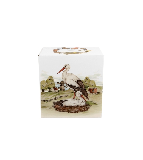 KUBEK Z ZAPARZACZEM POKRYWKĄ DO ZIÓŁ HERBATY DUO BOCIANY NA PREZENT 400 ML