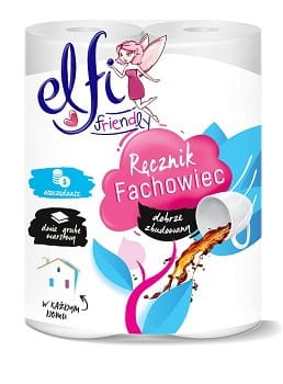 RĘCZNIK PAPIEROWY ELFI CELULOZA 50 ZRYWEK 2 ROLKI