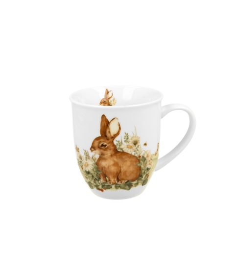 KUBEK PORCELANOWY DUO ZWIERZĘTA ZAJĄC NA PREZENT 400 ML