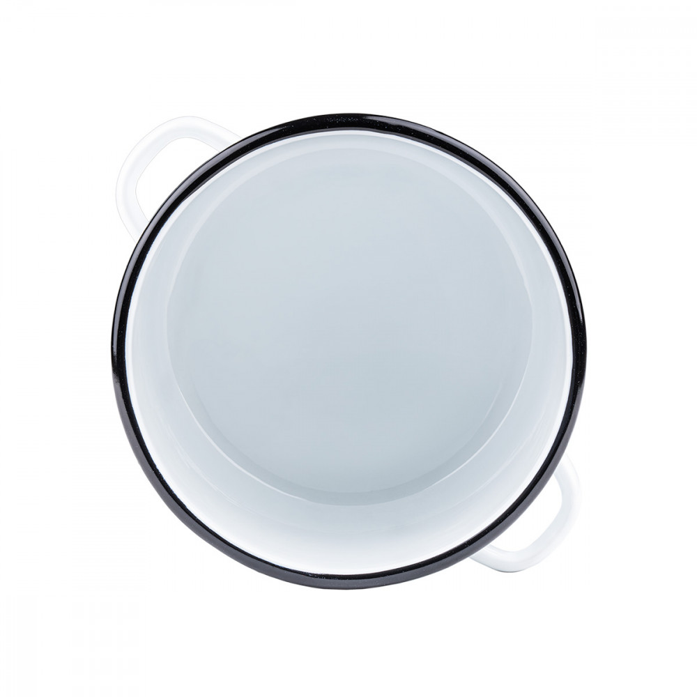 GARNEK EMALIOWANY BIAŁY EMALIA RYBNIK EUKALIPTUS 20 CM 4,5 L