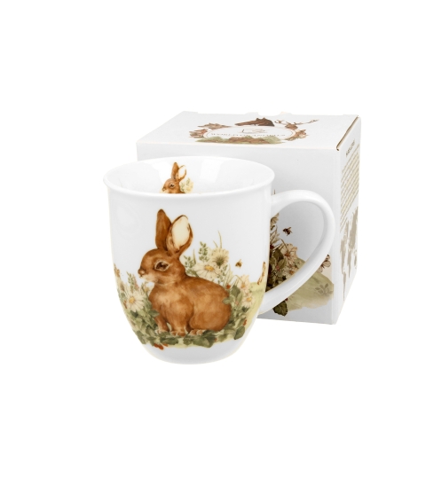 KUBEK PORCELANOWY DUO ZWIERZĘTA ZAJĄC NA PREZENT 400 ML