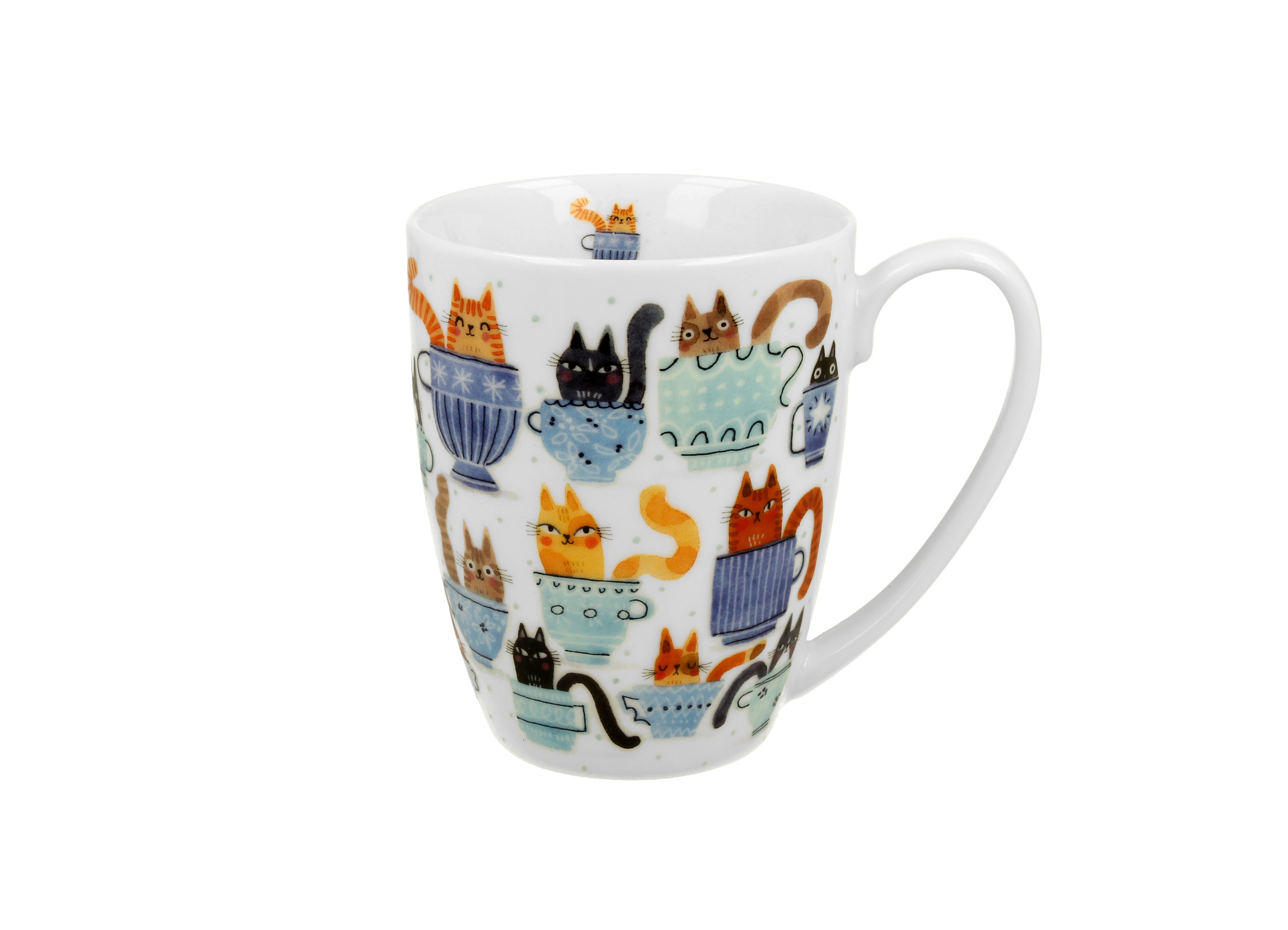 KUBEK DUO KOT KOTY W FILIŻANKACH NA PREZENT 360 ML