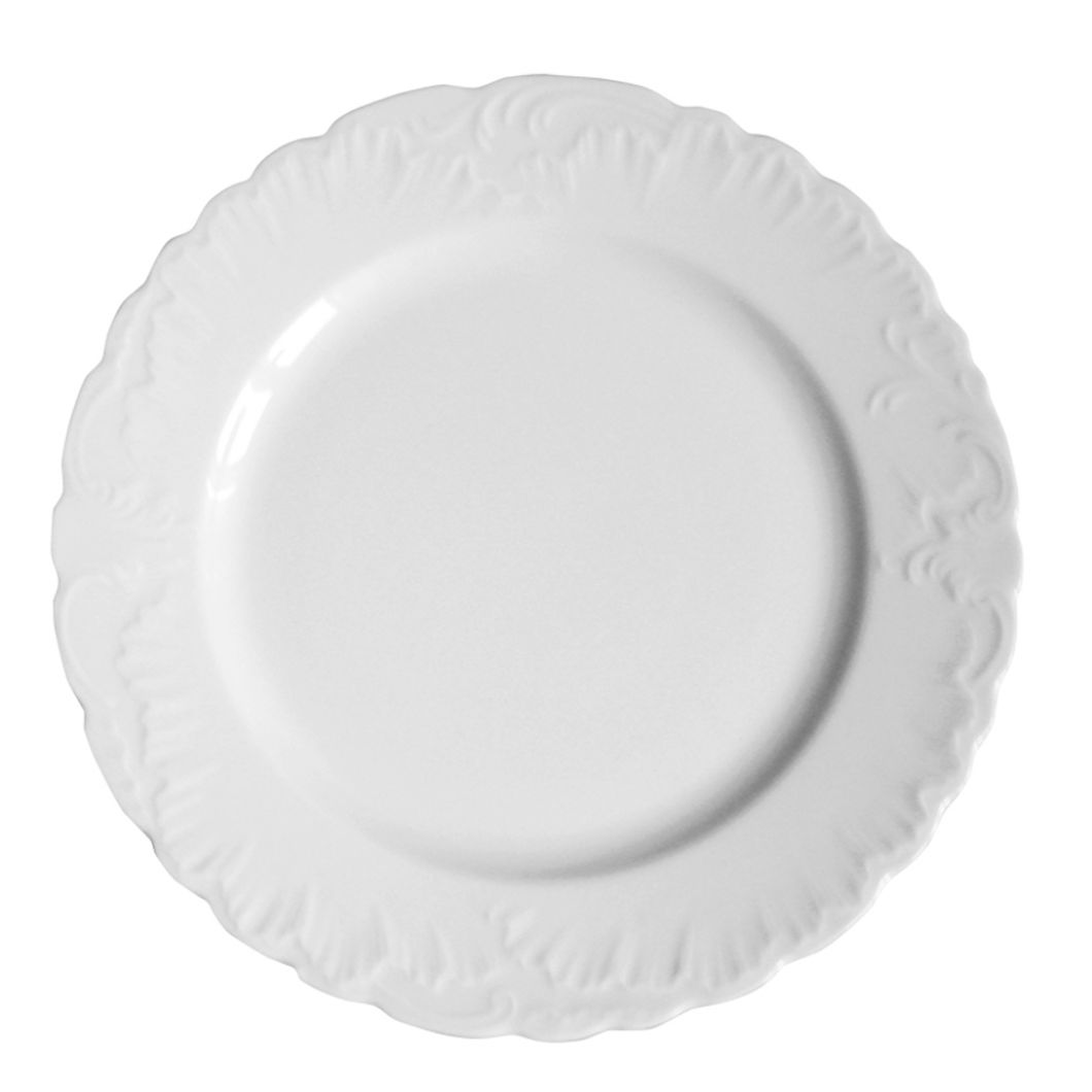 TALERZ DESEROWY ROCOCO 17 cm 0001 ĆMIELÓW BIAŁY