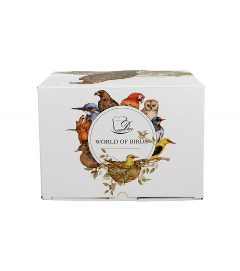 KUBEK PORCELANOWY DUO SIKORKI NA PREZENT 400 ML