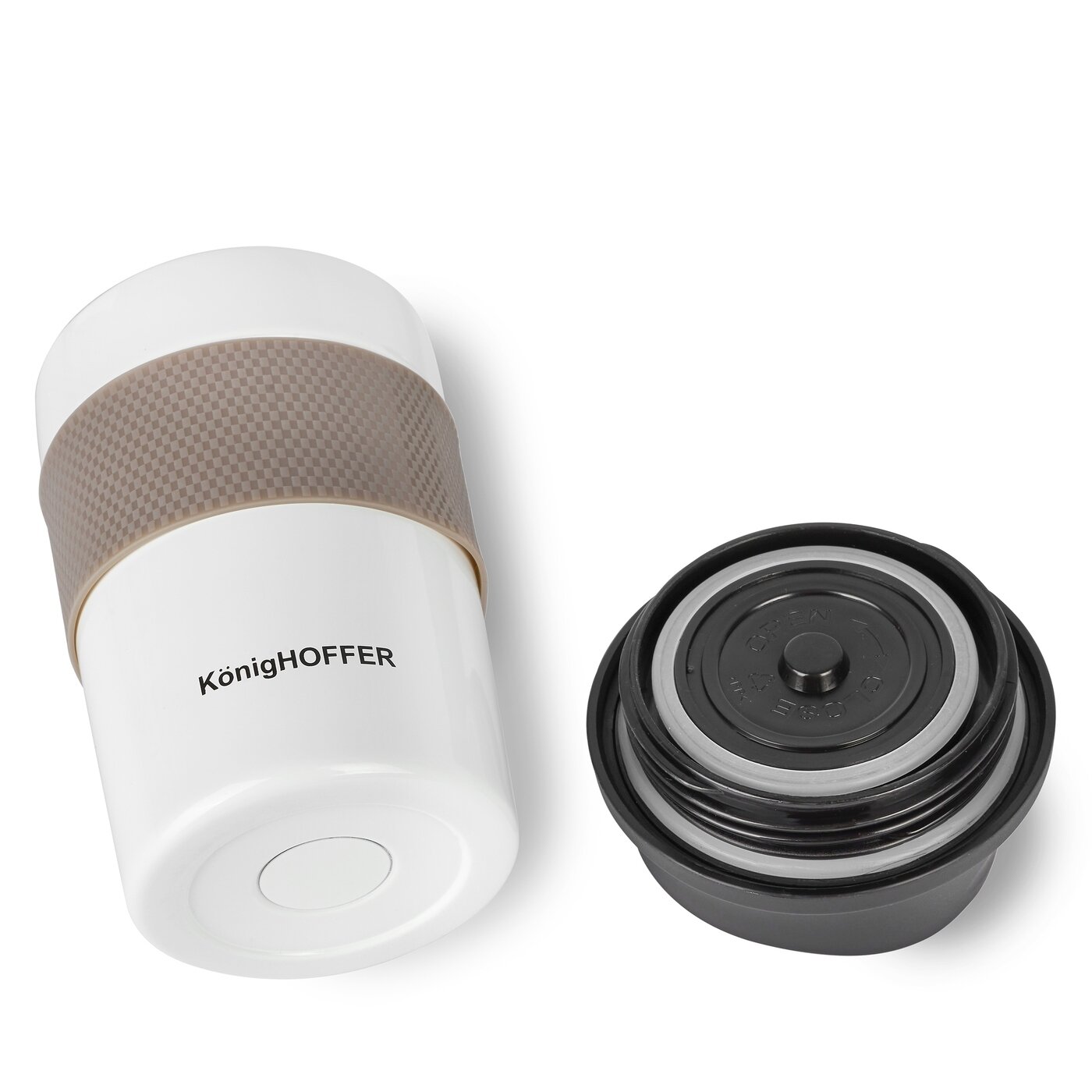 KUBEK TERMICZNY DO KAWY HERBATY KONIGHOFFER ELLIOT BIAŁY 330 ML