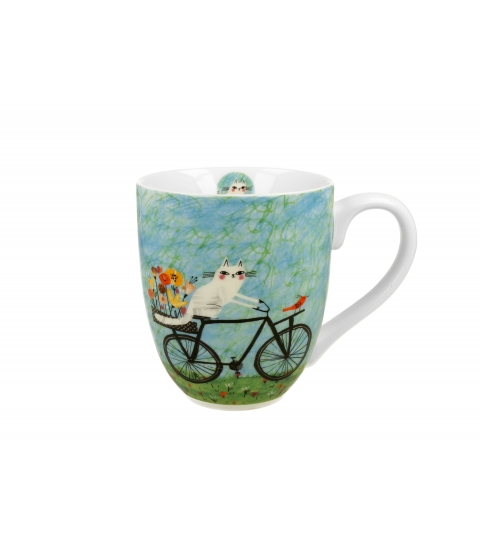 KUBEK DUŻY XXL DUO KOT KOTY ROWER NA PREZENT 1000 ML