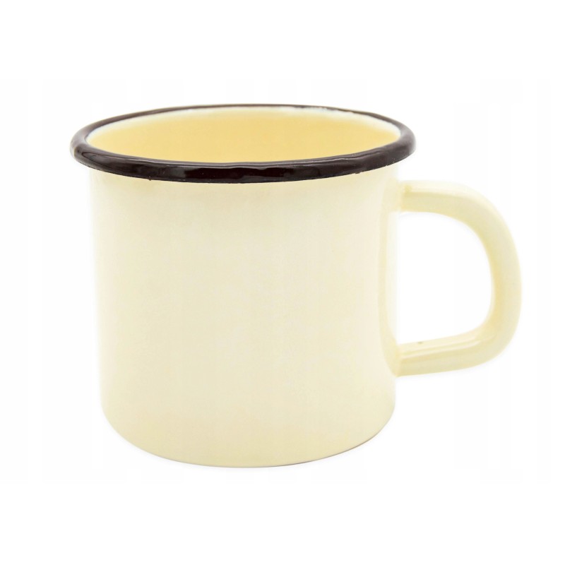 KUBEK EMALIOWANY KREMOWY 8 CM 400 ML