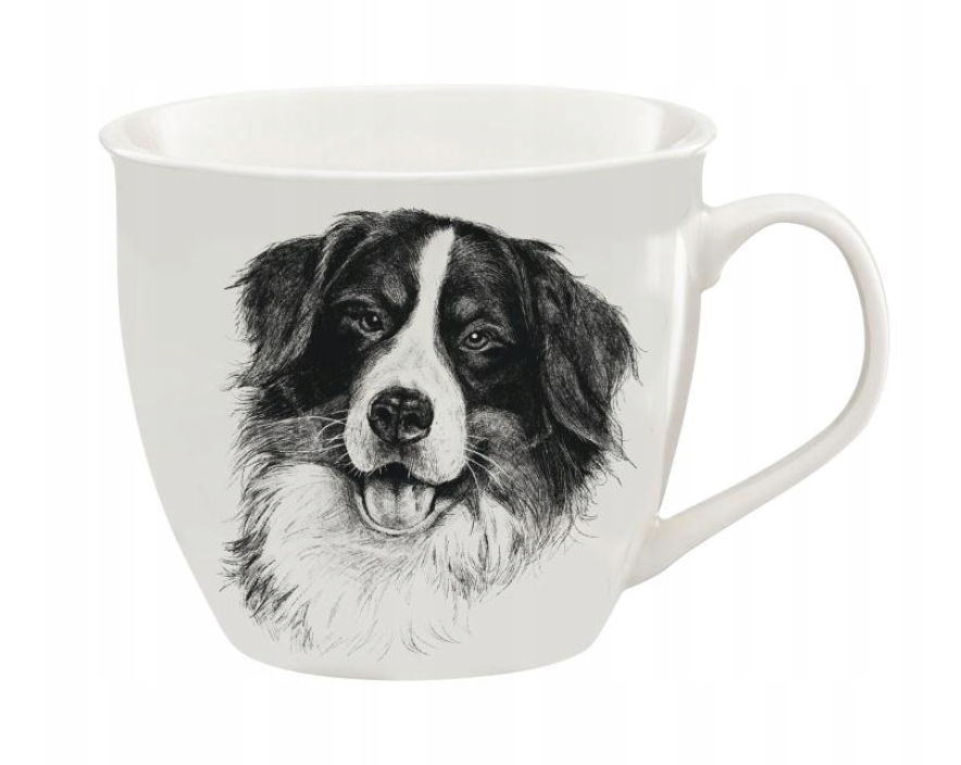 KUBEK PORCELANOWY Z UCHEM AMBITION PIES BORDER COLLIE 550 ML