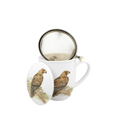 KUBEK Z ZAPARZACZEM POKRYWKĄ DO ZIÓŁ DUO ORZEŁ PRZEDNI NA PREZENT 400 ML