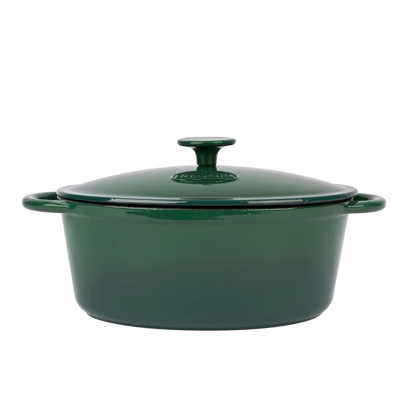 GĘSIARKA Z POKRYWKĄ OWALNA ŻELIWNA EMALIOWANA KONIGHOFFER ZIELONA 6,4 L