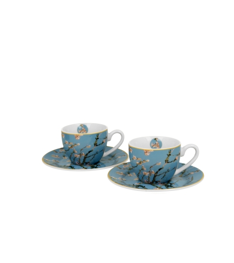 FILIŻANKI ZE SPODKIEM ESPRESSO DUO VAN GOGH MIGDAŁOWIEC 90 ML X 2 SZT