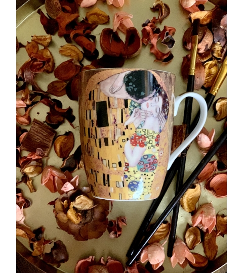 KUBEK DUO GUSTAV KLIMT POCAŁUNEK KISS CLASSIC NA PREZENT 360 ML
