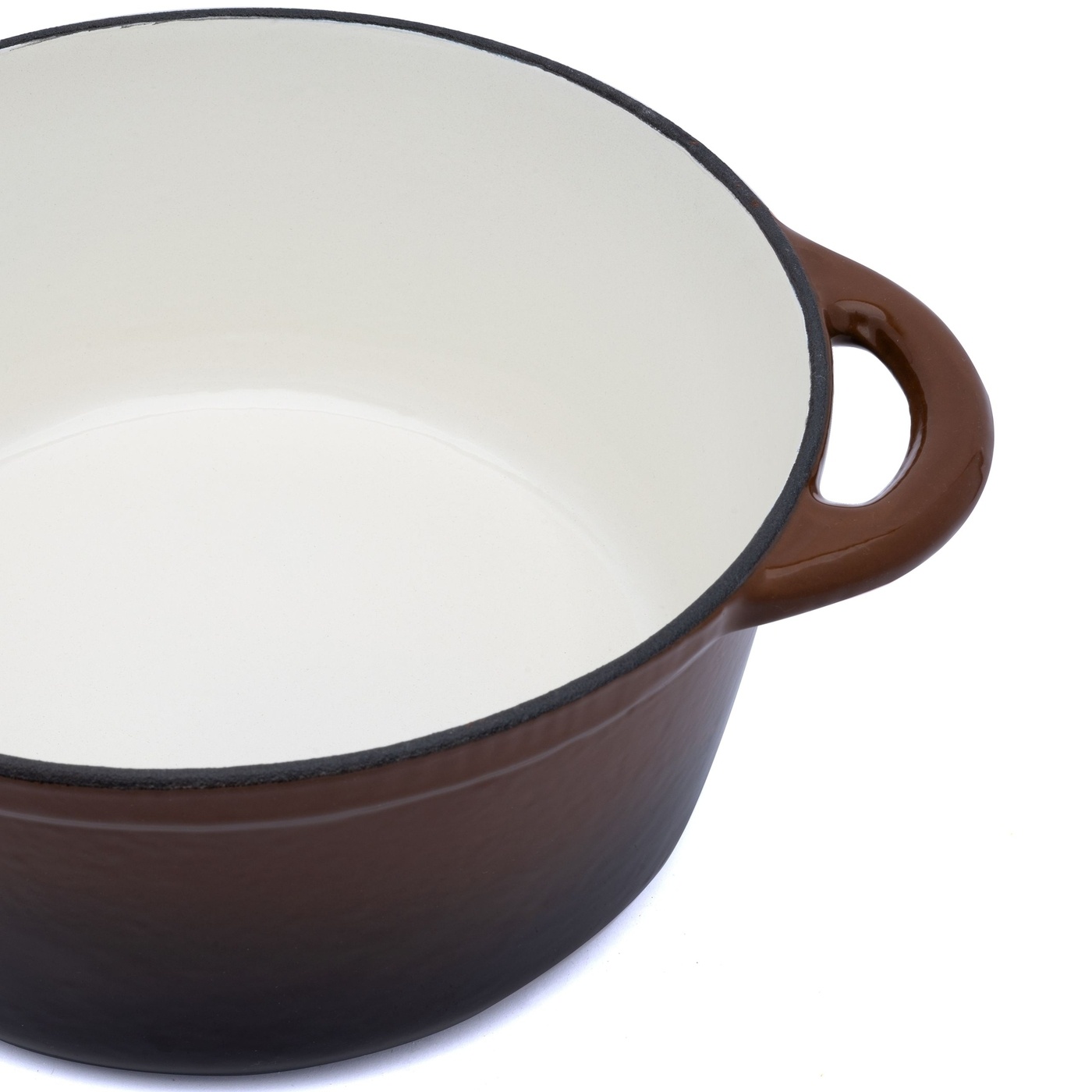 GĘSIARKA Z POKRYWKĄ OWALNA ŻELIWNA EMALIOWANA KONIGHOFFER BRĄZOWA 4 L