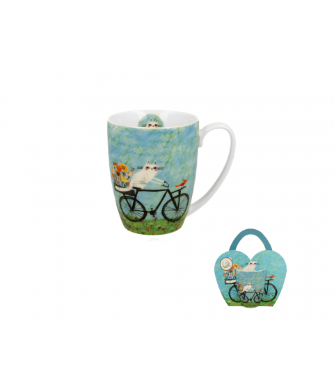 KUBEK DUO KOT KOTY ROWER NA PREZENT 360 ML