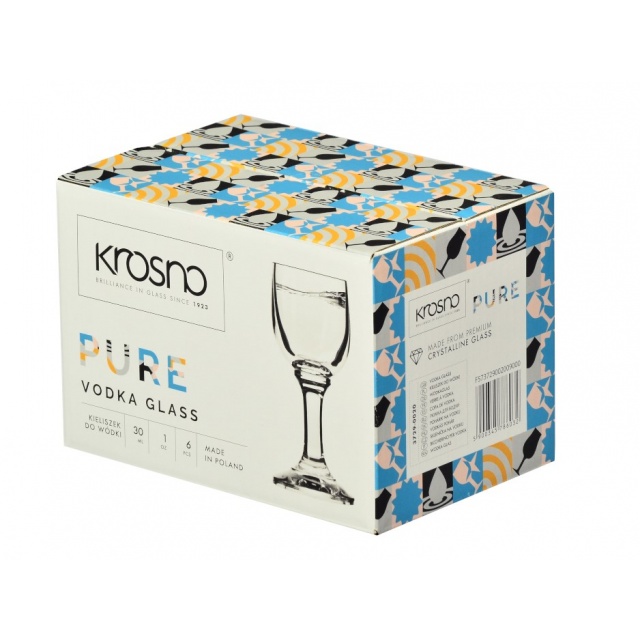 KIELISZKI DO WÓDKI NA NÓŻCE KROSNO PURE 20/30 ML X 6 SZT