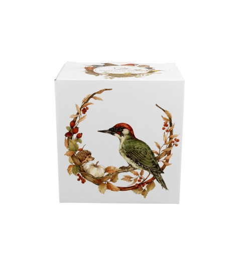 KUBEK Z ZAPARZACZEM POKRYWKĄ DO ZIÓŁ HERBATY DUO DZIĘCIOŁ NA PREZENT 400 ML