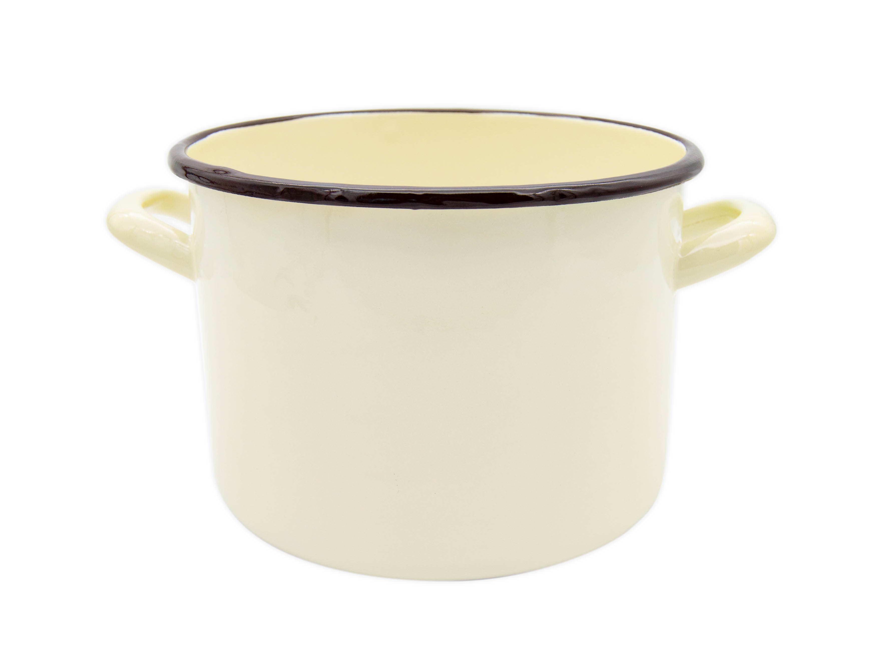 GARNEK EMALIOWANY KREMOWY 22 CM  6,1 L