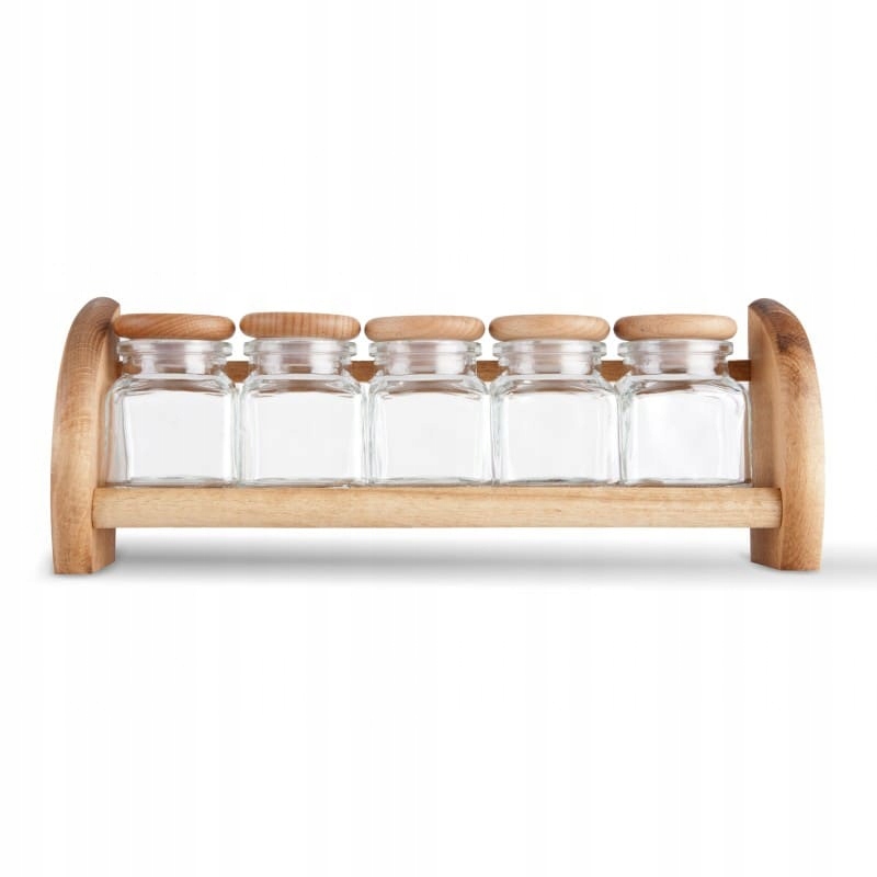 PÓŁKA + POJEMNIKI SZKLANE PRZYPRAWY PRACTIC 6 EL