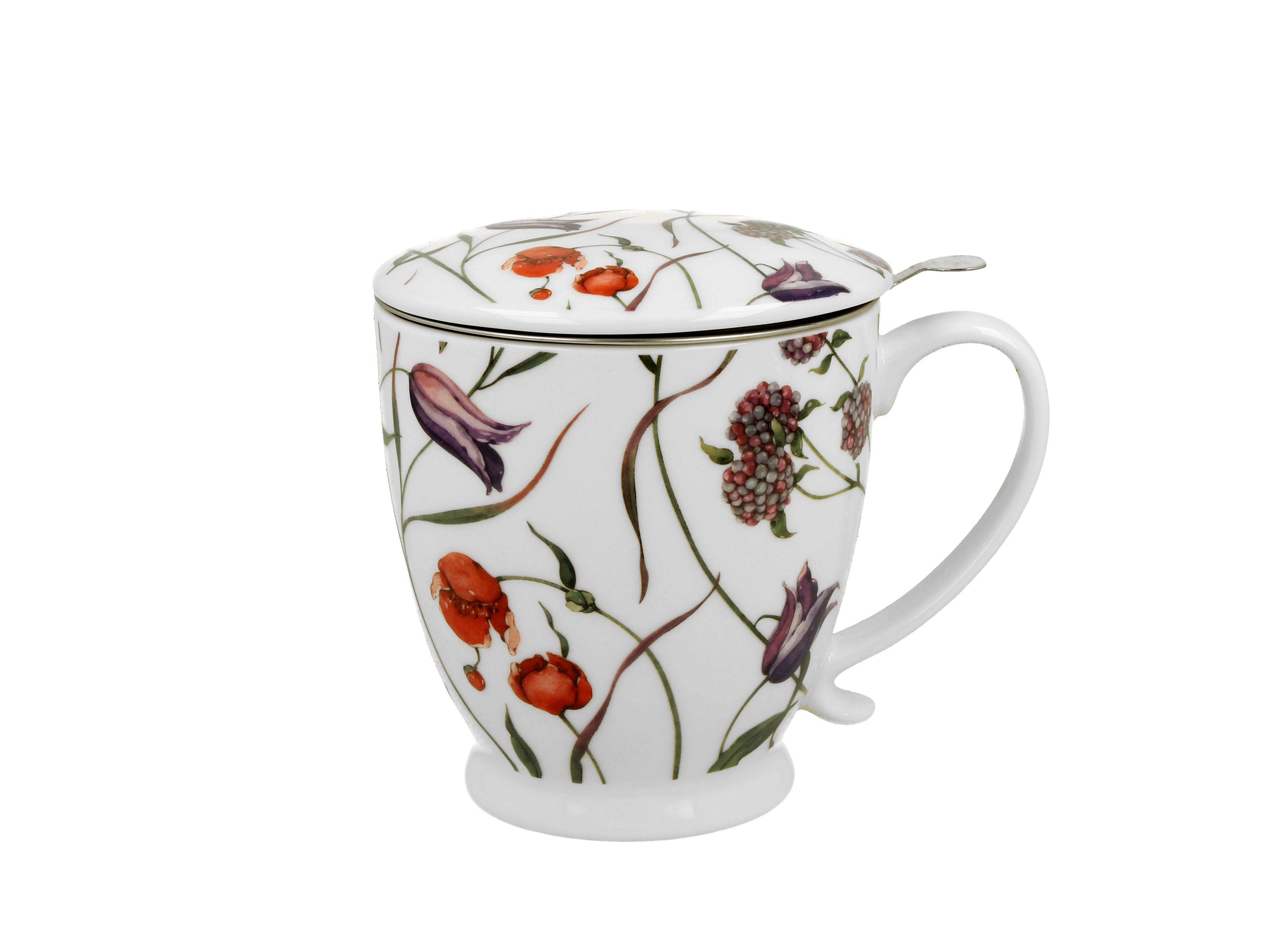 KUBEK Z ZAPARZACZEM POKRYWKĄ DUO FLOWER MEADOW KWIATY  510 ML