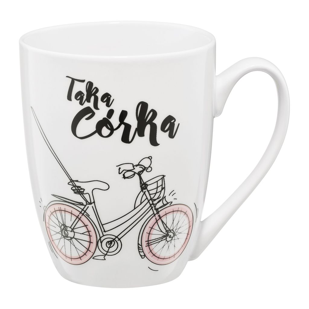 KUBEK PORCELANOWY DLA CÓRKI ROWER AMBITION "TAKA CÓRKA" 370 ML NA PREZENT