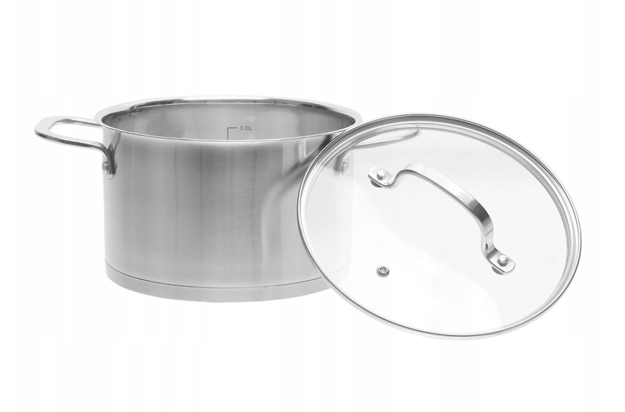 GARNEK STALOWY Z POKRYWKĄ SMART KITCHEN SANDOR 22 CM  5,1 L