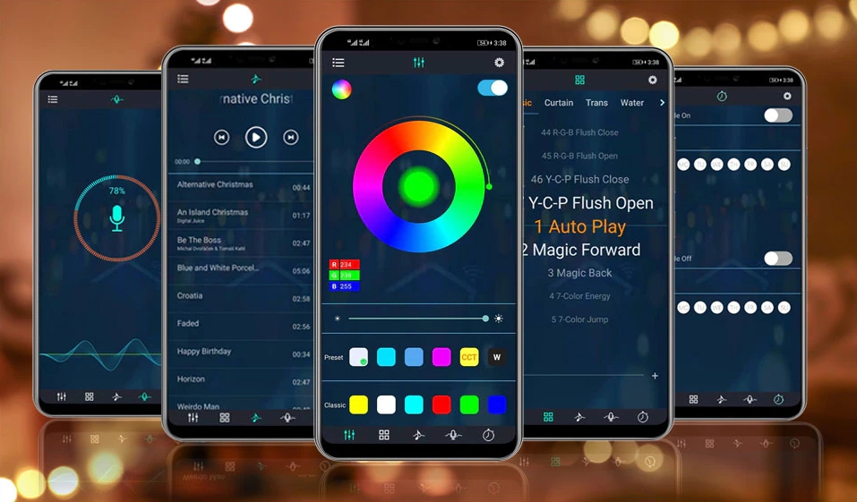 TAŚMA LED 5M RGBIC WS2811 BLUETOOTH EFEKT TĘCZY