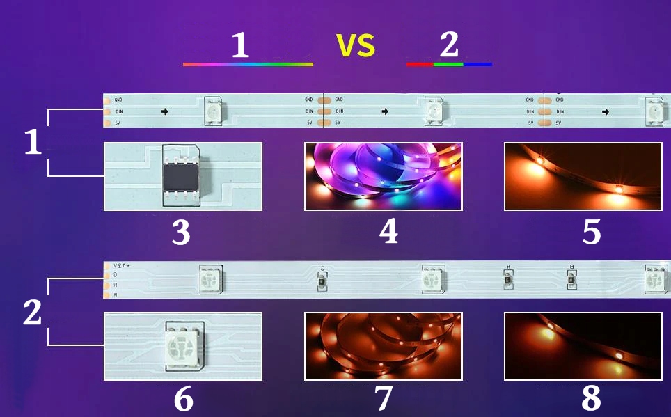 TAŚMA LED 5M RGBIC WS2811 BLUETOOTH EFEKT TĘCZY