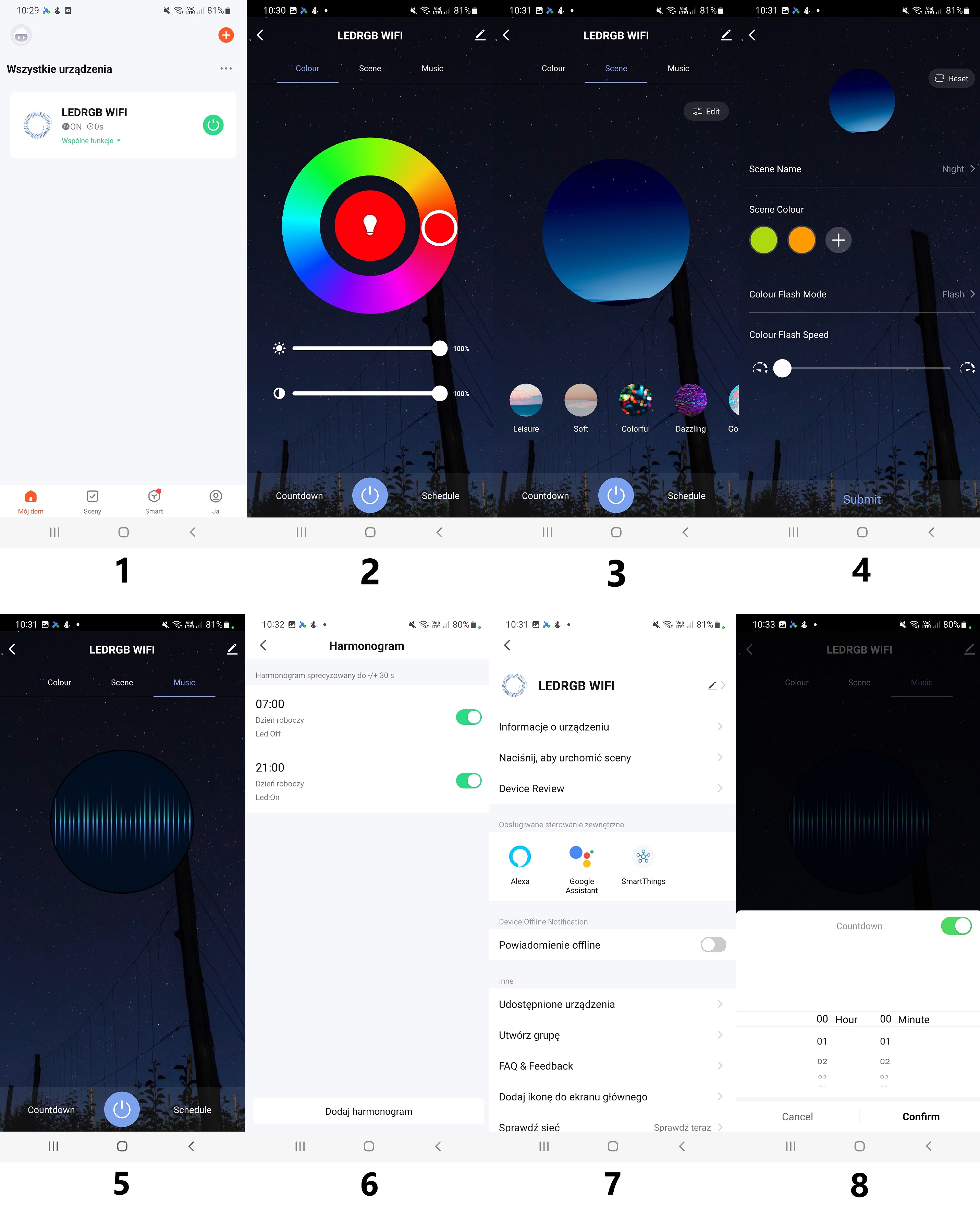 Taśma LED 20M RGB 5050 WiFi PILOT APLIKACJA TUYA