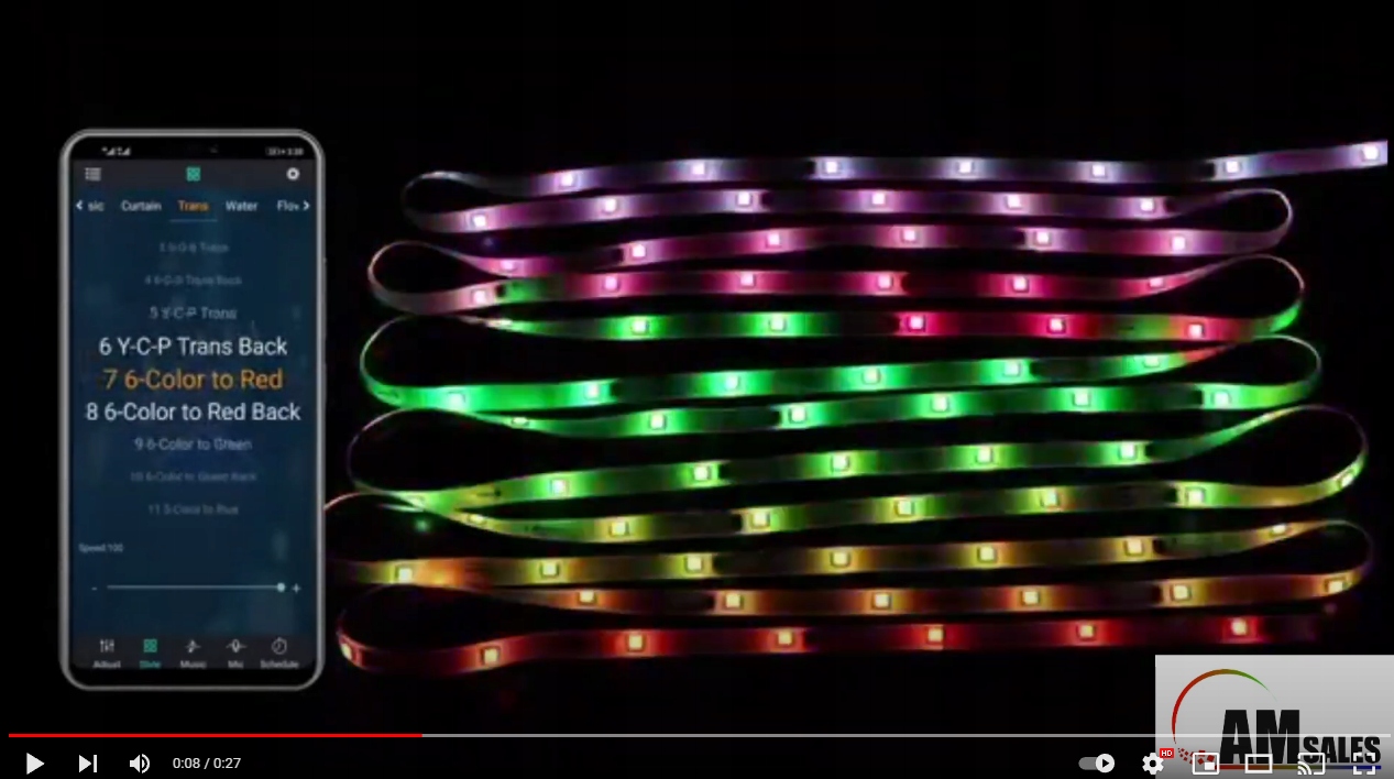 TAŚMA LED 5M RGBIC WS2811 BLUETOOTH EFEKT TĘCZY