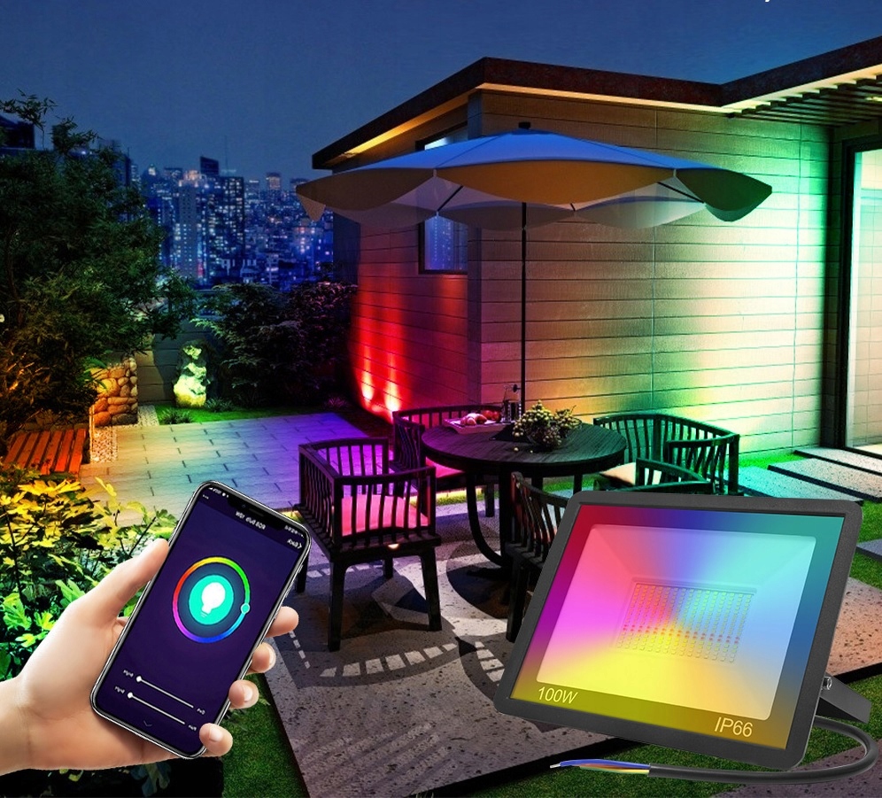 Halogen LED RGBCM 50W Tuya WIFI Aplikacja IP66