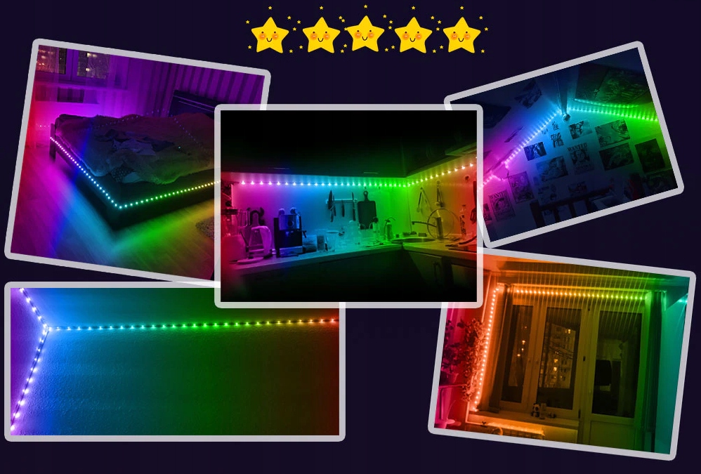 TAŚMA LED 5M RGBIC WS2811 BLUETOOTH EFEKT TĘCZY