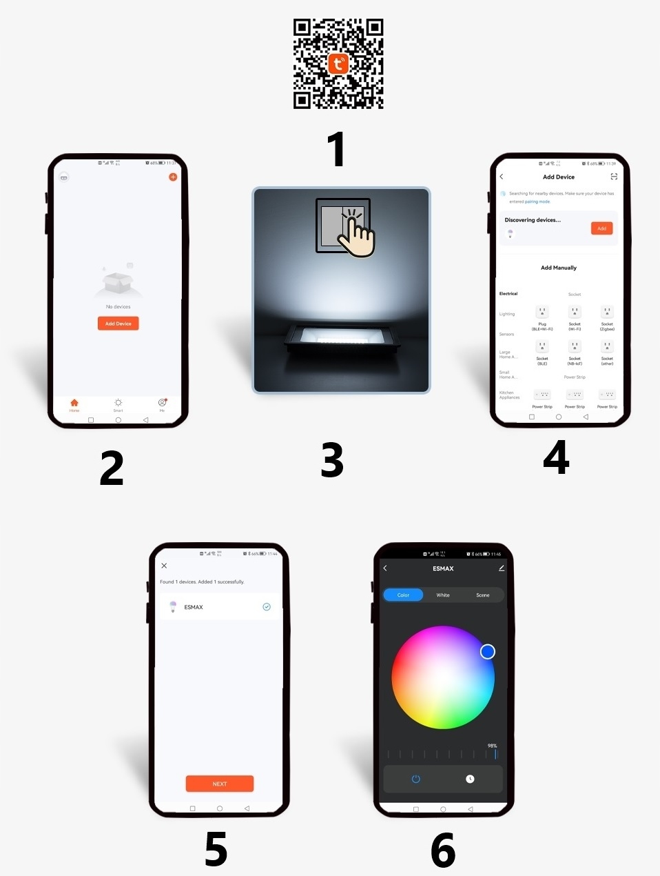 Halogen LED RGBCM 50W Tuya WIFI Aplikacja IP66