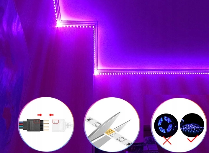 Taśma LED 10M RGB 5050 WiFi PILOT APLIKACJA TUYA