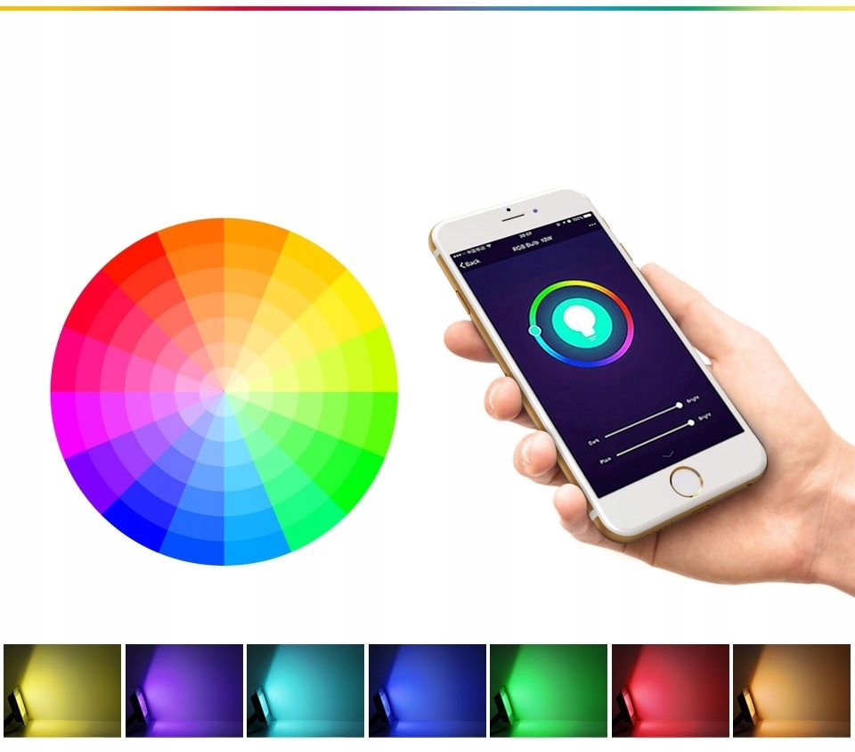 Halogen LED RGBCM 50W Tuya WIFI Aplikacja IP66