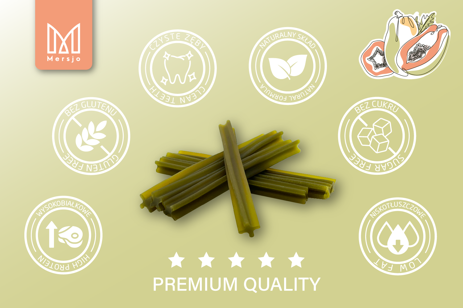 Gryzaki Dental Sticks z ikonami