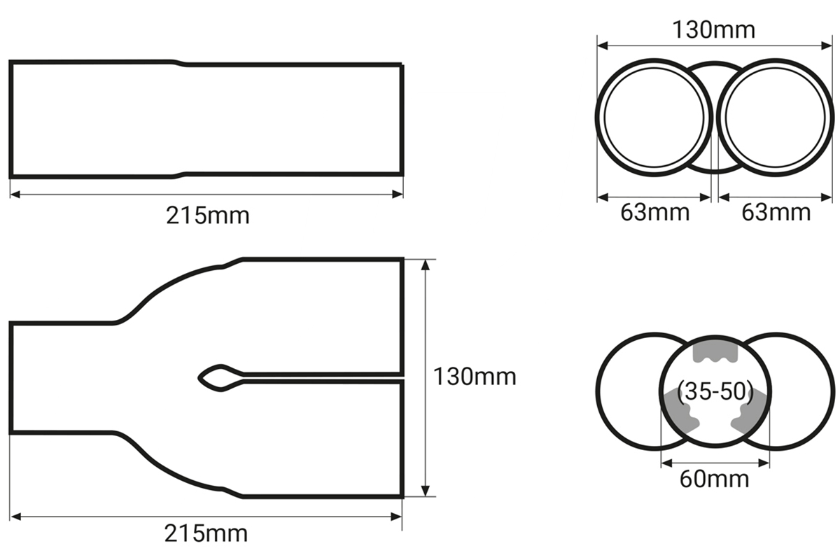 Końcówka tłumika - wymiary i specyfikacja