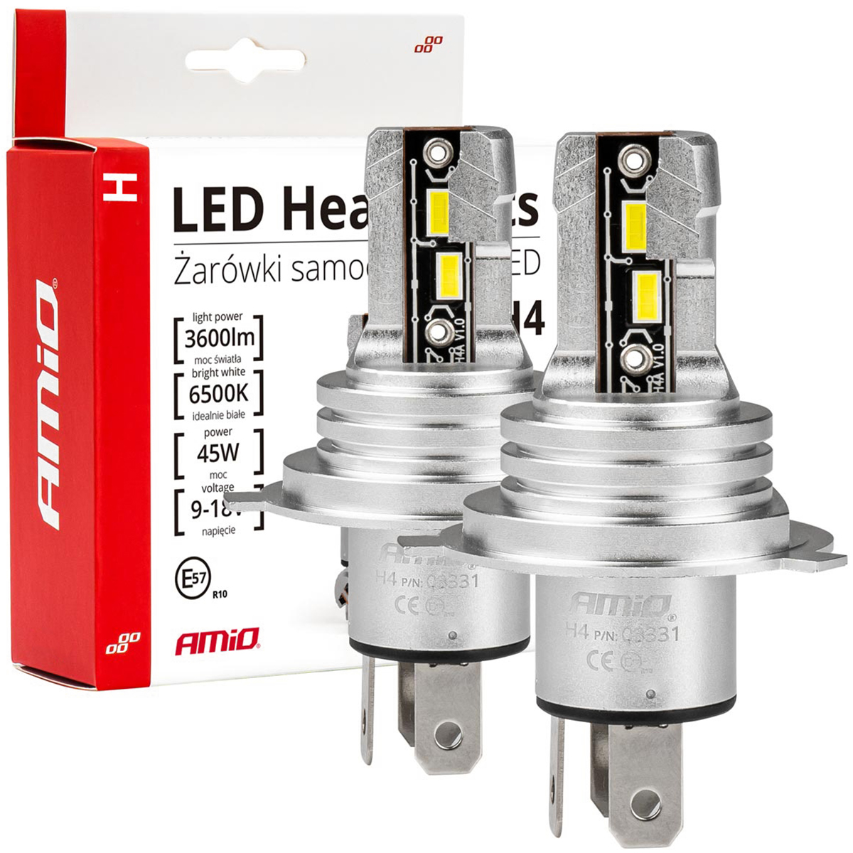 AMiO LED H4 H-MINI 6500K - główne zdjęcie