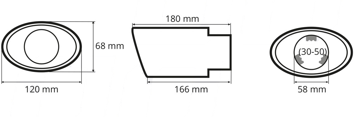 Końcówka tłumika chromowana opalana niebieska - zdjęcie 2