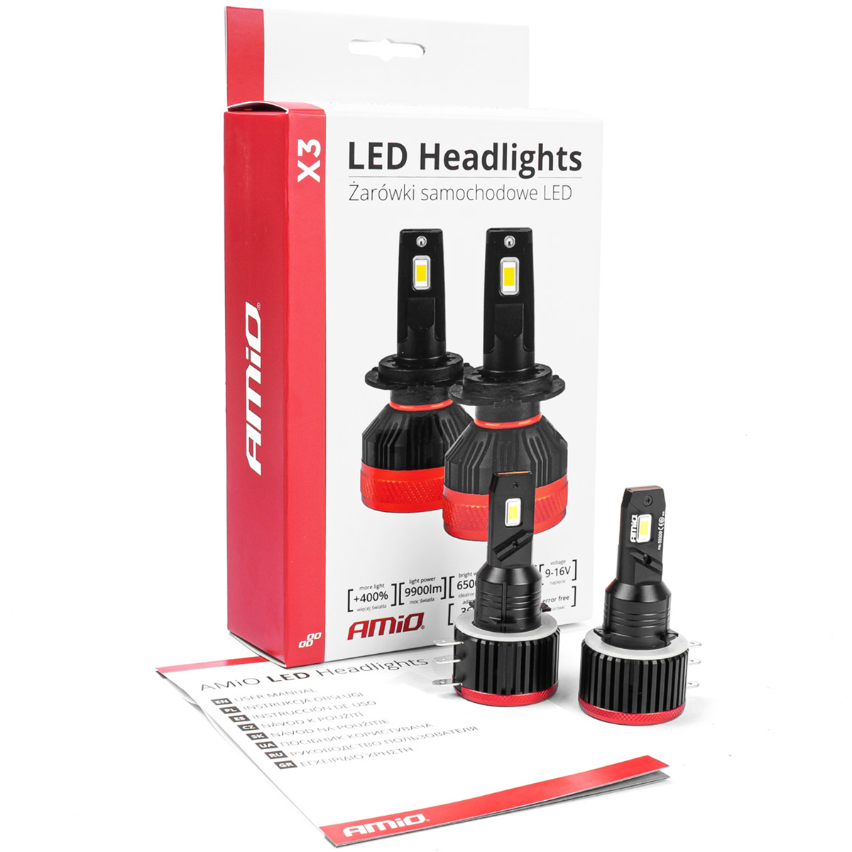 AMiO H15 LED X3 – zawartość opakowania