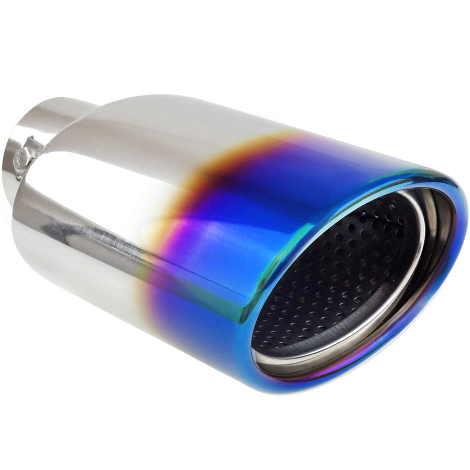 Końcówka tłumika chromowana opalana niebieska - zdjęcie 1