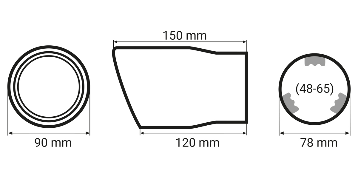 Końcówka tłumika – wymiary