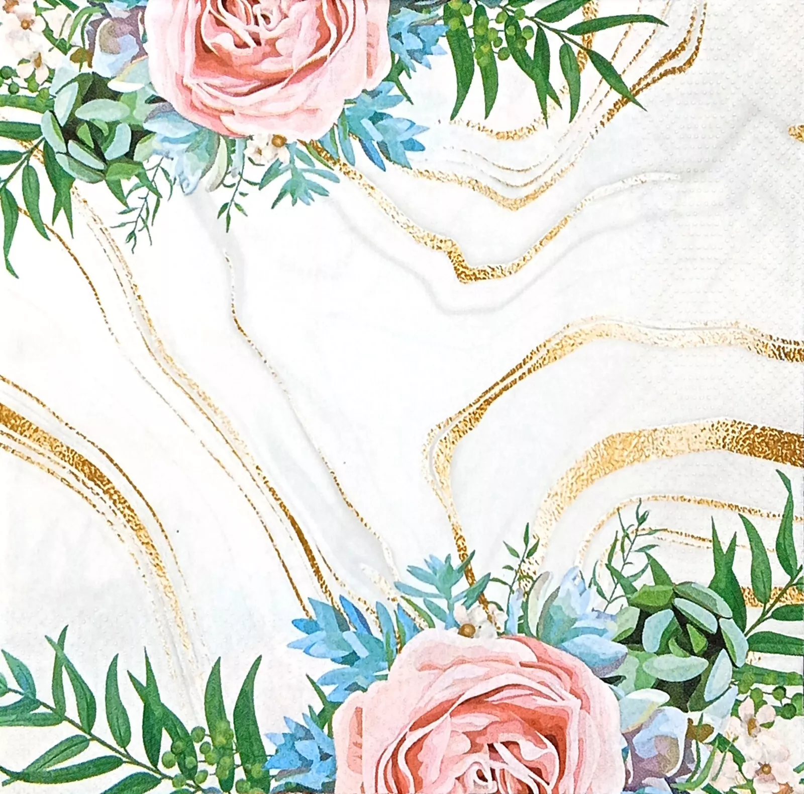 SERWETKI DAISY PINK ROSES ON GREY 33X33CM POL-MAK HIT