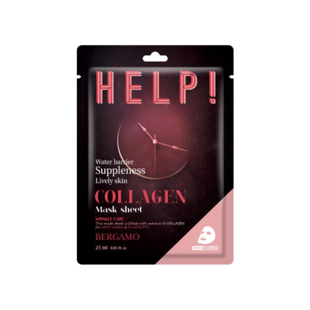 BERGAMO Help! Collagen Mask Sheet 25 ml- Uelastyczniająca maska w płachcie z kolagenem BERGAMO HELP!